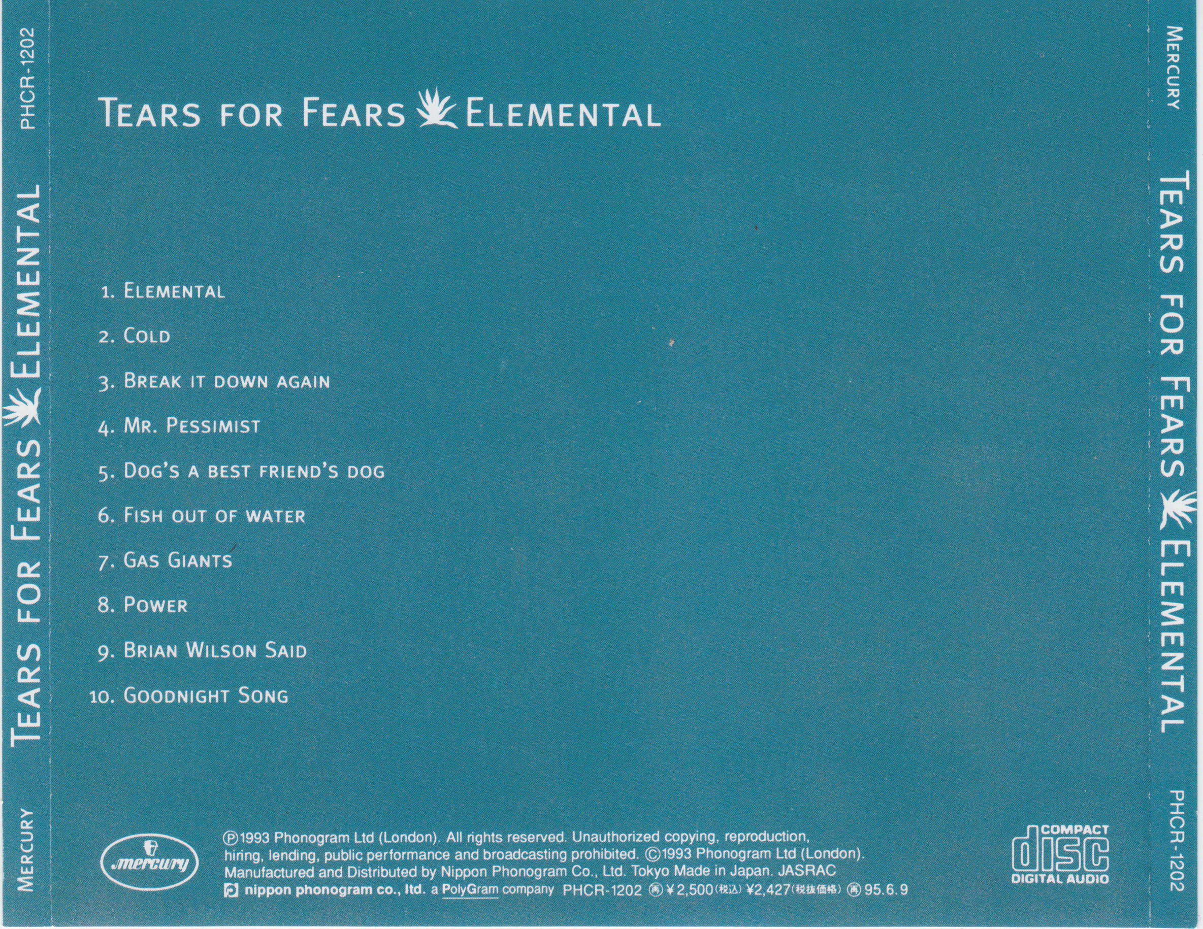 album or cover tears for fears elemental torrent